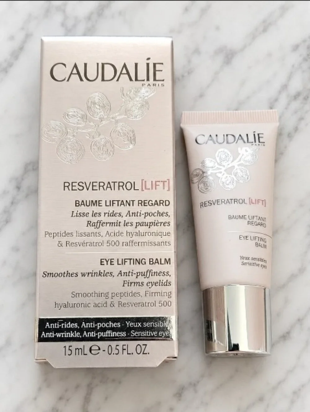 Caudalie Resveratrol Lift EYE LIFTING BALM Smooths Firms .5 oz/15ml NIB!